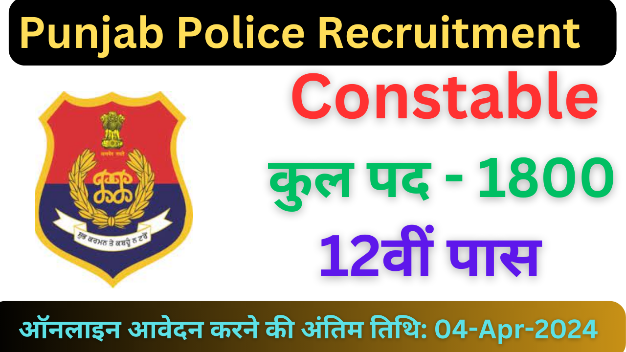 Punjab Police Recruitment 2024 Apply Online For 1800 Constable Post   Punjab Police Recruitment 2024 